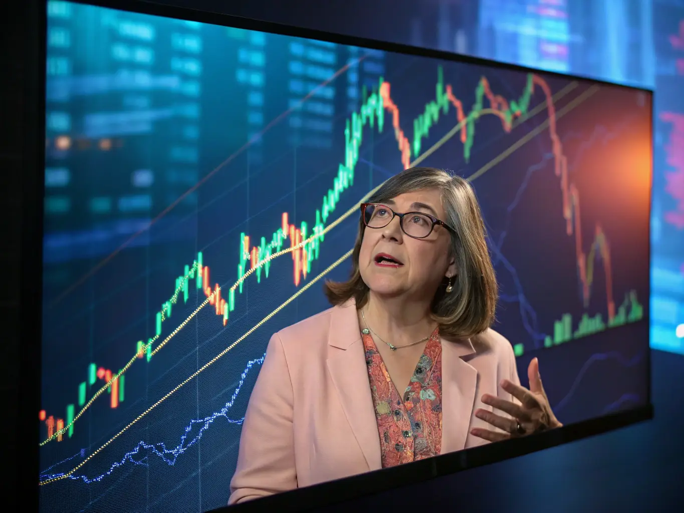 A financial advisor presenting investment options to a client, using charts and graphs to illustrate potential returns and risks, representing SS Trade's Investment Advisory services.